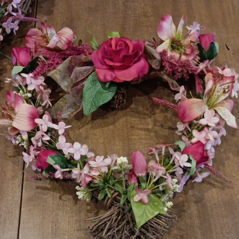 Pink Floral Rose Wall Decor Pair - Decorative Flowers